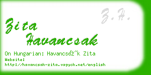 zita havancsak business card